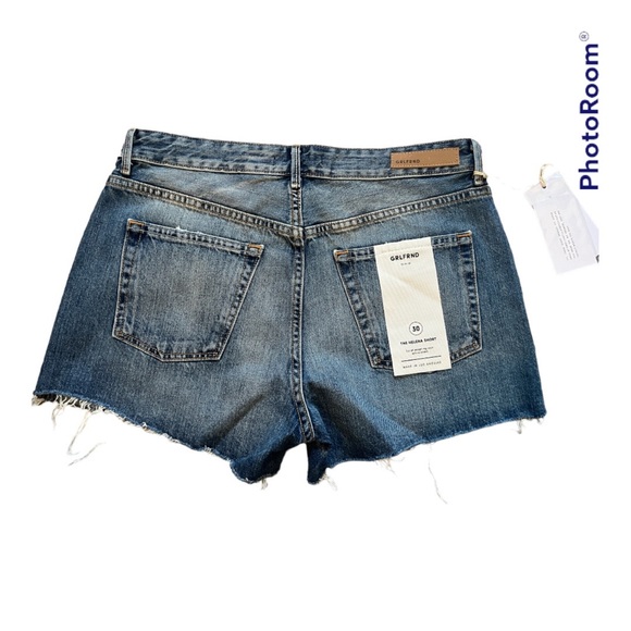 GRLFRND Blue Distressed Denim Shorts - Picture 3 of 5